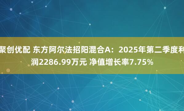 聚创优配 东方阿尔法招阳混合A：2025年第二季度利润2286.99万元 净值增长率7.75%