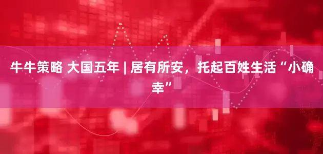 牛牛策略 大国五年 | 居有所安，托起百姓生活“小确幸”